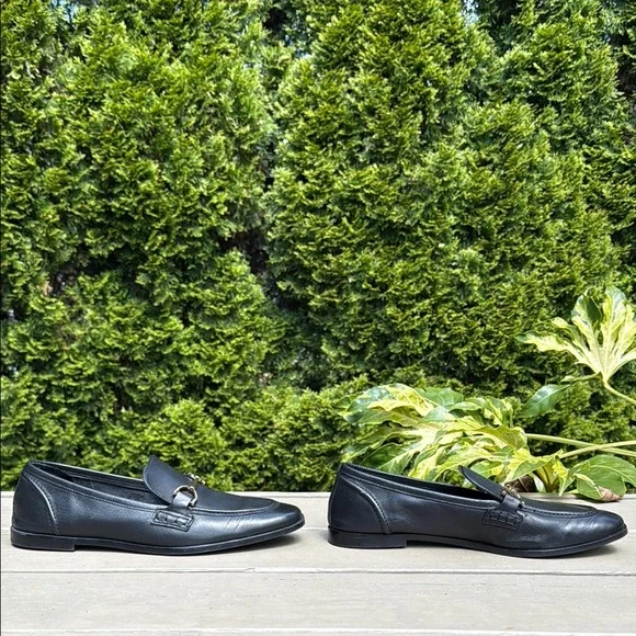 Zara Black Leather Loafers with Horsebit Detail Size 8 (39) - Picture 6 of 8
